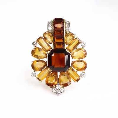 Lot A Cartier yellow and white metal floral clip...