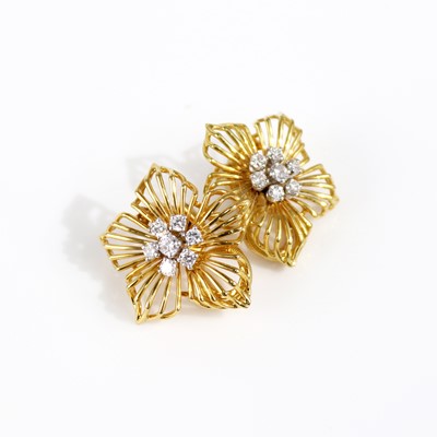Lot A pair of signed Cartier yellow and white...