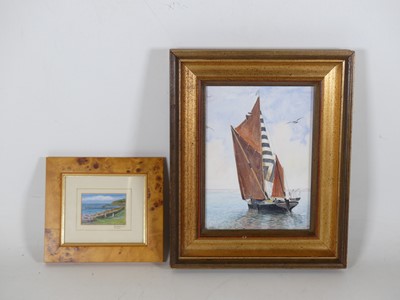 Lot 594 - John White (1851-1933), Figures in a sail boat...