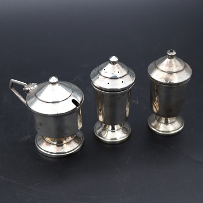 Lot 269 - A silver lidded mustard together with a salt...