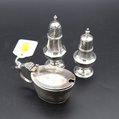 Lot 267 - A George V silver lidded mustard, having a...