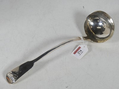 Lot 274 - A Victorian silver ladle, in the Fiddle...
