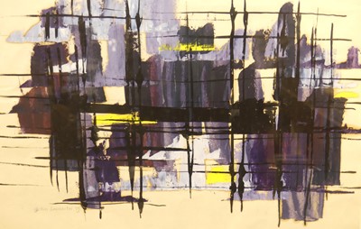 Lot 518 - John Lancaster - Untitled, gouache, signed and...