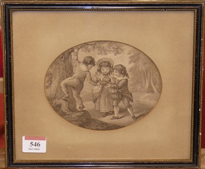 Lot 546 - After Bartolozzi - Pair of mezzotints, various...