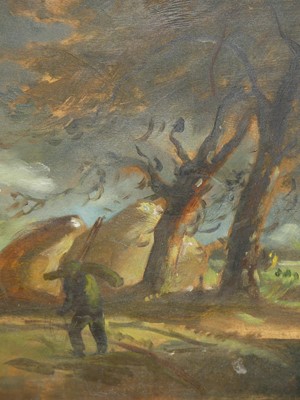 Lot 556 - James Govier (1910-1974) - The Woodman, oil on...