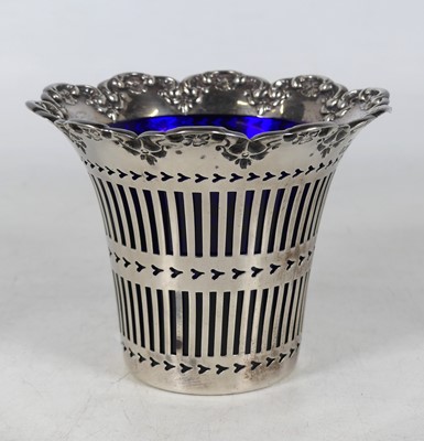 Lot 275b - An Edwardian silver pot pourri, of pierced...