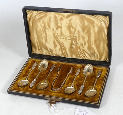 Lot 274a - A cased set of six Victorian silver Apostle...