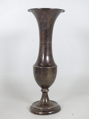 Lot 275a - A silver vase, of tall baluster form with an...