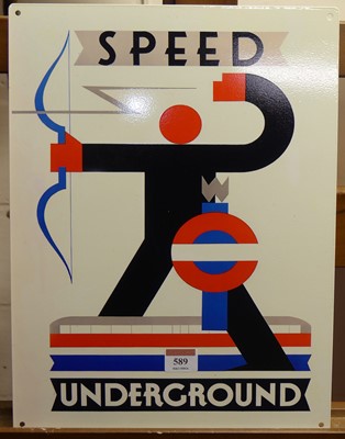 Lot 589 - An Art Deco style printed tin sign for the...