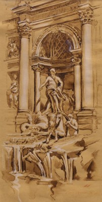 Lot 592 - 20th century school - The Trevi Fountain, Rome,...