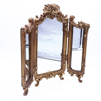 Lot 6 - A reproduction gilt painted composite triptych...