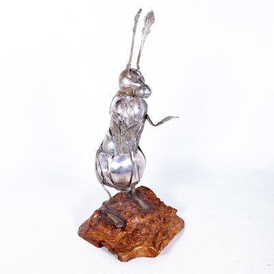 Lot 7 - A folk art model of a hare, made from recycled...
