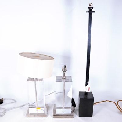 Lot 9 - A contemporary patinated metal table lamp of...