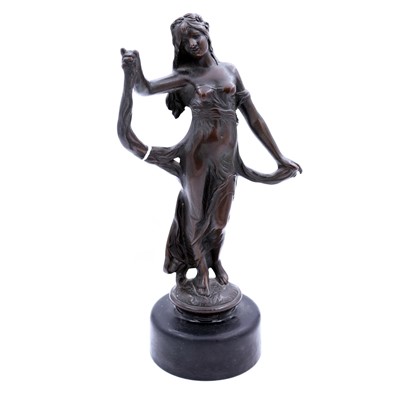 Lot 15 - A reproduction bronzed metal figure of a lady,...