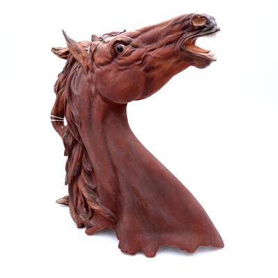 Lot 21 - A Capo di Monte pottery horse's head bust,...