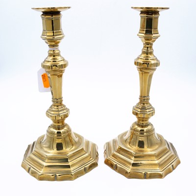 Lot 23 - A pair of 18th century brass ejector table...