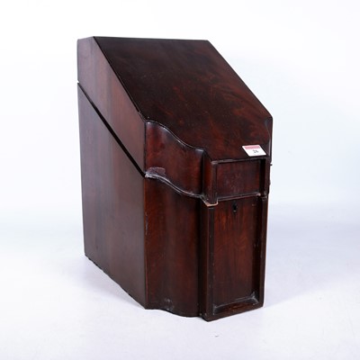 Lot 26 - A George III mahogany cutlery box of shaped...