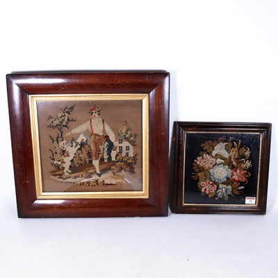 Lot 28 - An early 20th century woolwork picture of a...