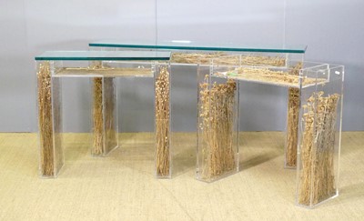Lot 646 - A contemporary perspex and heavy glass topped...