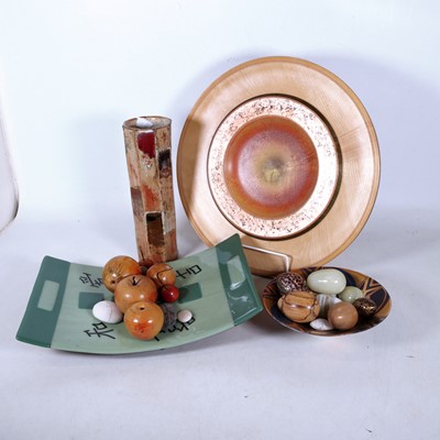 Lot 42 - A contemporary yew wood table bowl, with...