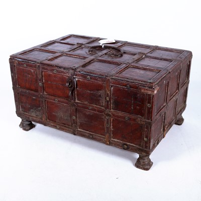 Lot 43 - A 19th century Indian iron mounted hardwood...