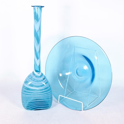 Lot 51 - A Murano glass vase of triangular shape having...