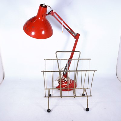 Lot 55 - A mid 20th century red painted desk lamp of...