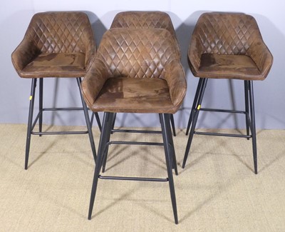 Lot 669 - A set of four contemporary tan suede...