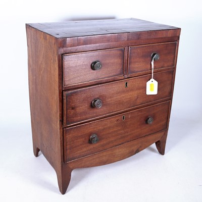 Lot 63 - A 19th century mahogany apprentice chest,...