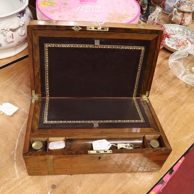 Lot 67 - A Victorian brass bound walnut writing slope...