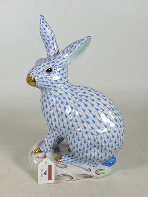 Lot 36 - A Herend hand painted porcelain figure of a...