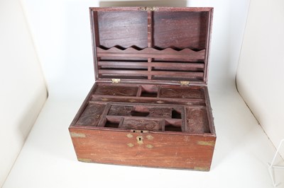 Lot 79 - A 19th century Indian brass mounted hardwood...