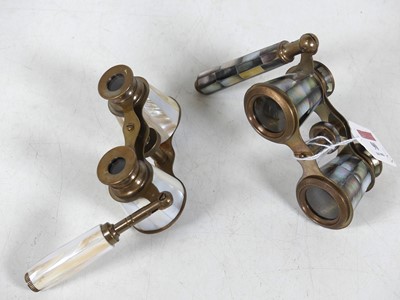 Lot 90 - Two pairs of reprodcution mother of pearl clad...