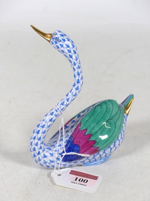 Lot 100 - A Herend hand-painted porcelain figure of a...