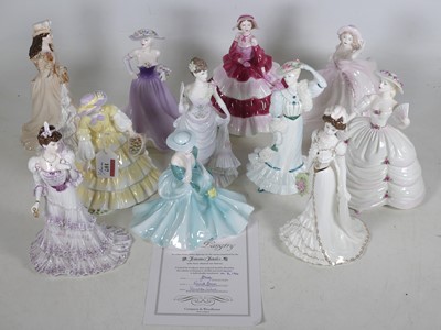 Lot 107 - A collection of Coalport porcelain figures of...