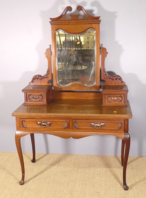 Lot 705 - An Edwardian mahogany mirror back dressing...