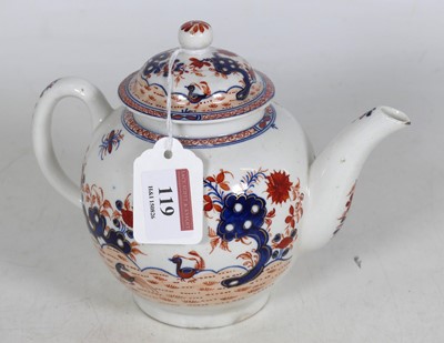 Lot 119 - An 18th century Lowestoft porcelain teapot of...