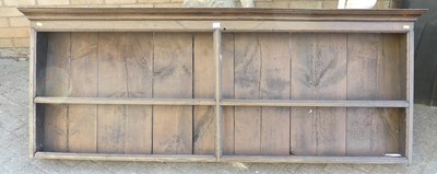 Lot 720 - A joined oak two-tier Delft rack, 71.5 x 190cm
