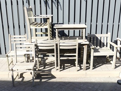 Lot 724 - A collection of Lister slatted teak patio...