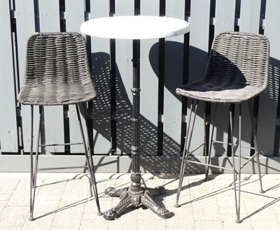 Lot 725 - A black painted contemporary cast iron based...