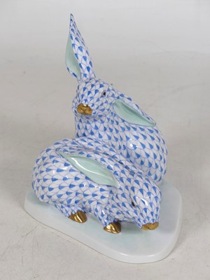 Lot 110 - A Herend hand-painted porcelain figure group...