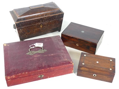 Lot 195 - An early 20th century red morocco leather clad...