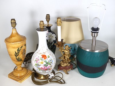 Lot 198 - A collection of table lamps, to include a gilt...