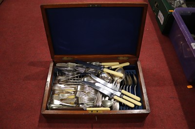 Lot 201 - A 19th century mahogany cutlery canteen,...