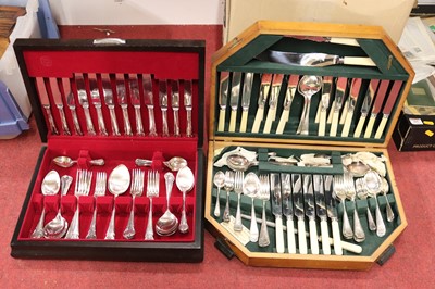 Lot 207 - A walnut canteen of cutlery, of canted...