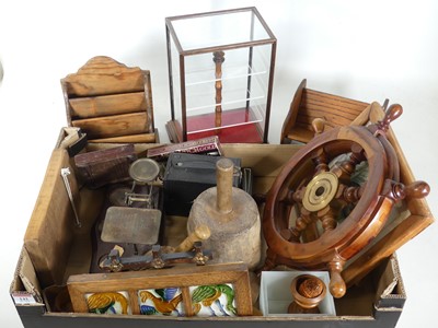 Lot 141 - A collection of items, to include a glazed...