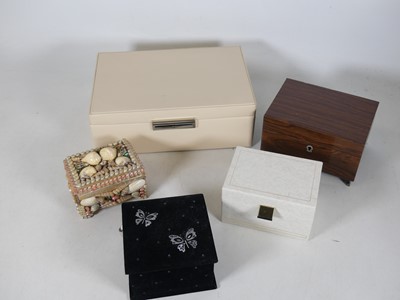 Lot 218 - A collection of jewellery boxes, to include a...