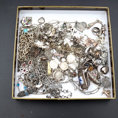 Lot 219 - A collection of silver and white metal...