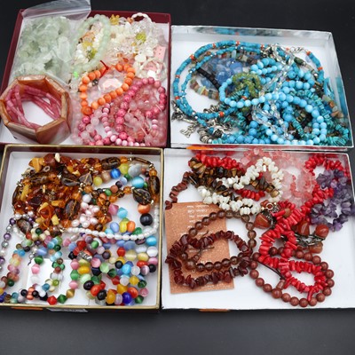 Lot 228 - A collection of beaded jewellery, to include...