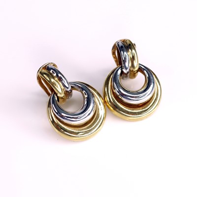 Lot 304 - A pair of modern continental 18ct yellow and...